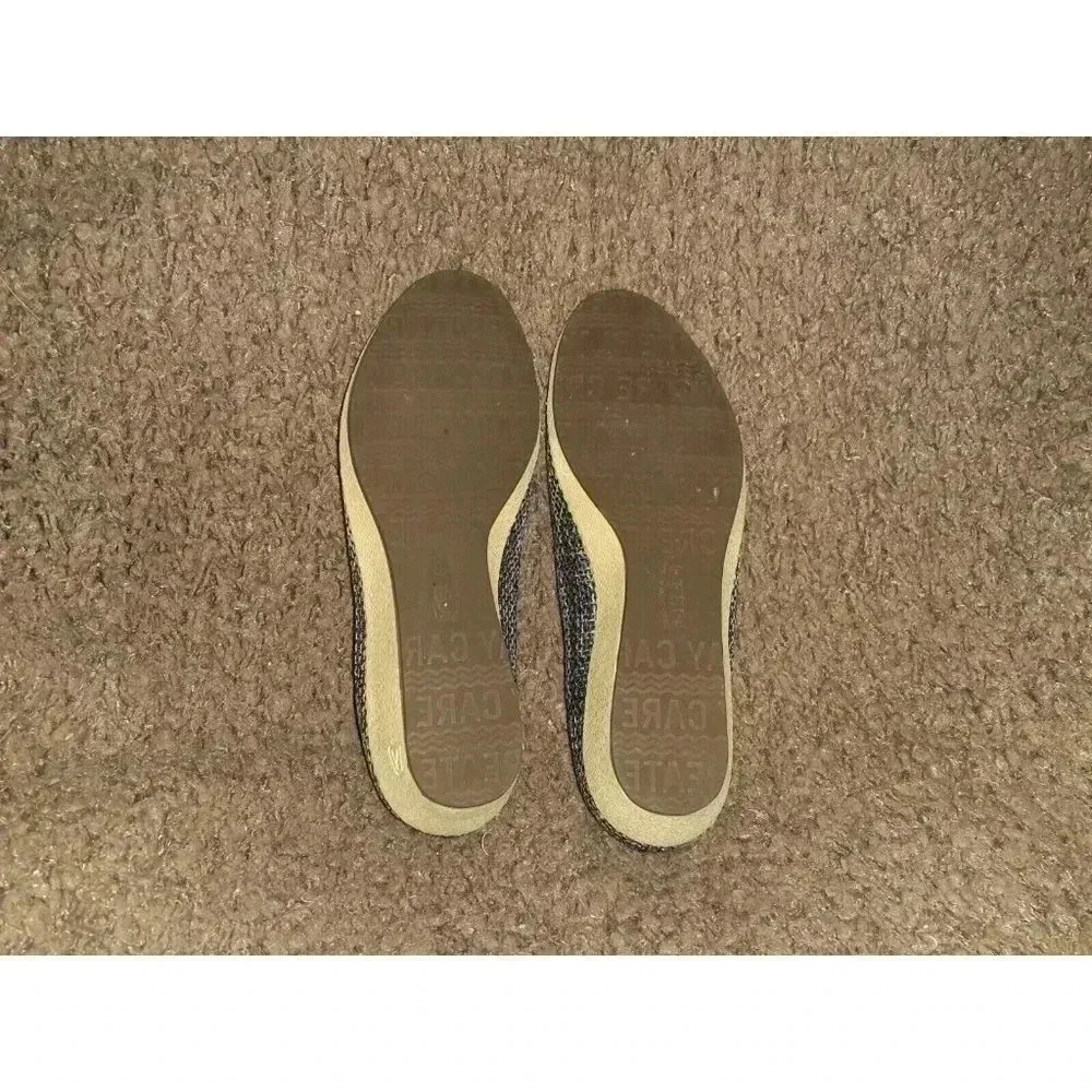 KEEN Cortana-Wedge Jute Shoes-Black/Gray Peep Toe-Sz 7-Near Mint